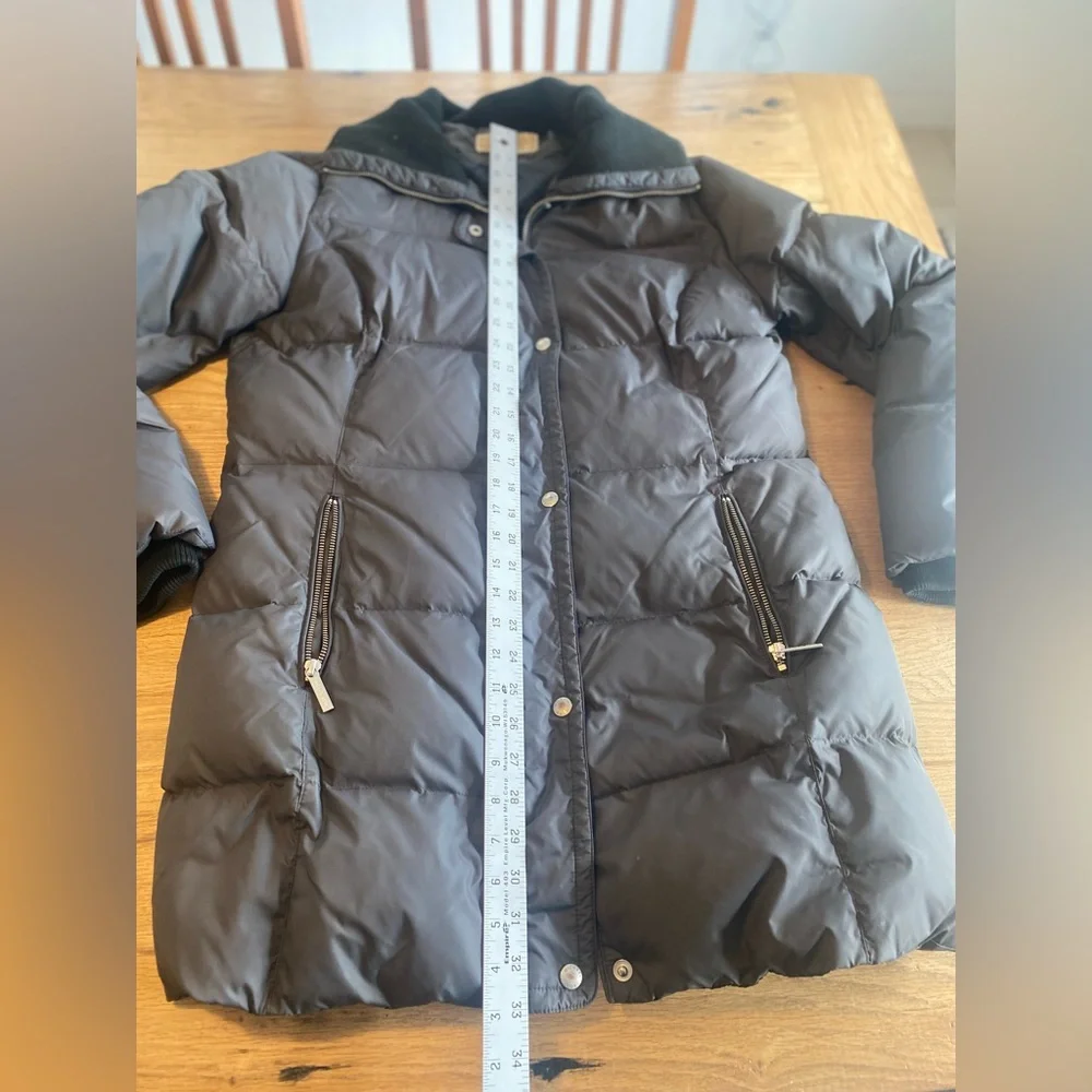 Michael Kors Puffer Mid Coat Gray‎ Black Women’s Medium Preloved